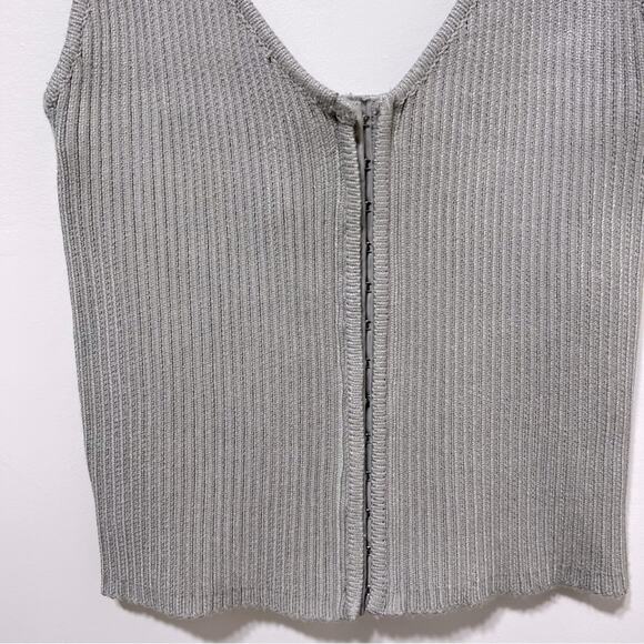ZARA Sleeveless Ribbed Knit Corset Top Size M in Gray NWT - Picture 10 of 13